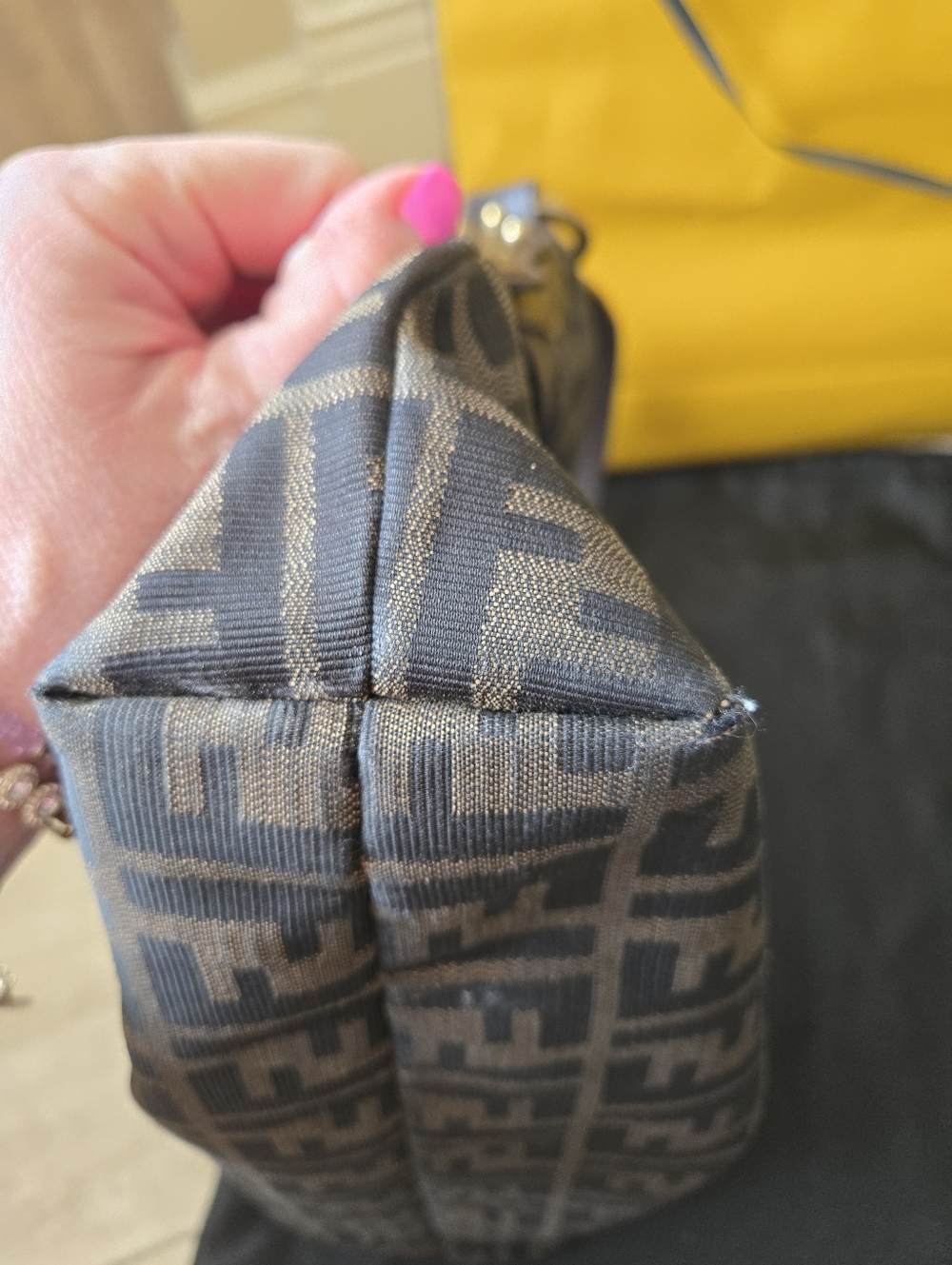 Fendi Brown and Black Zucca Canvas Shoulder Bag - Picture 3 of 10